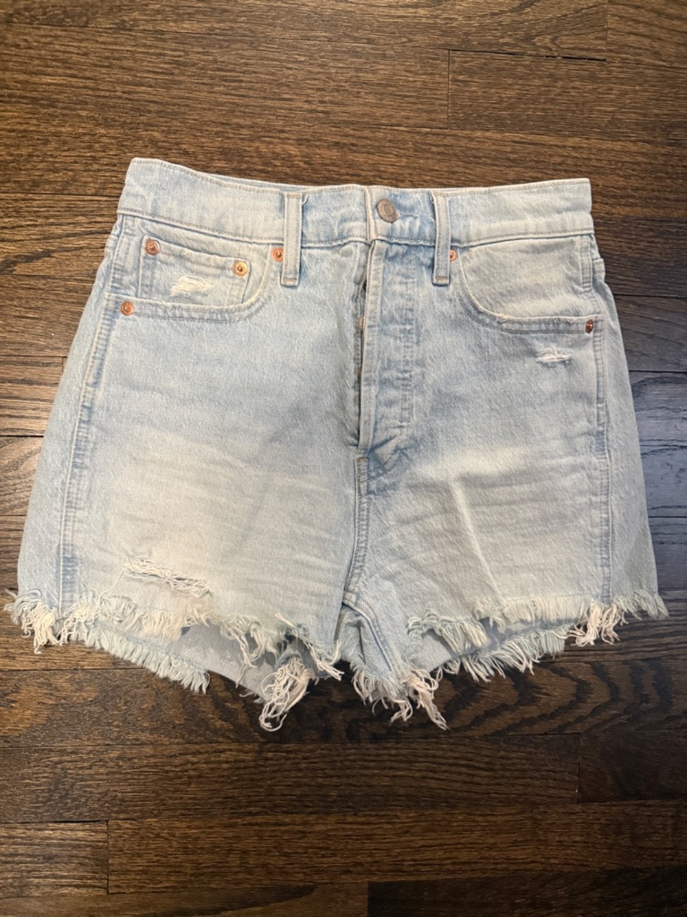 GAP Light Wash Distressed Denim Shorts - Women's